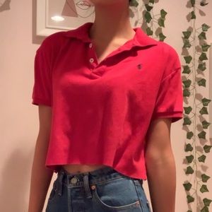 Cropped Red Polo